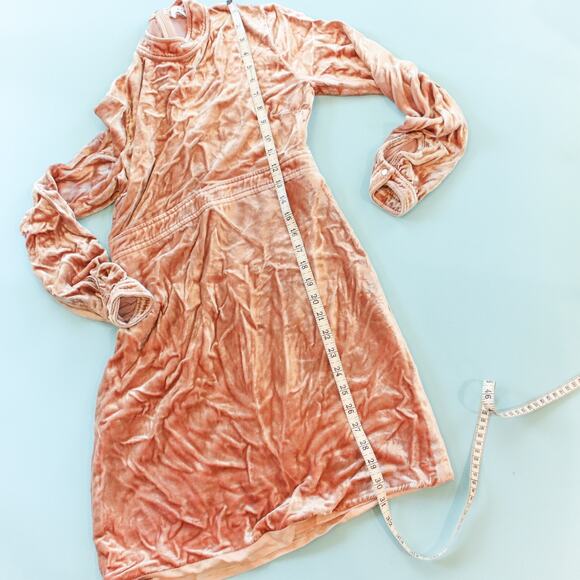 ALC Velvet Orange Retro Indie Moody Long Sleeve Sheath Dress Size 2 Gemma - Picture 8 of 10